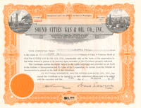 Sound Cities Gas and Oil Co., Inc. - Stock Certificate